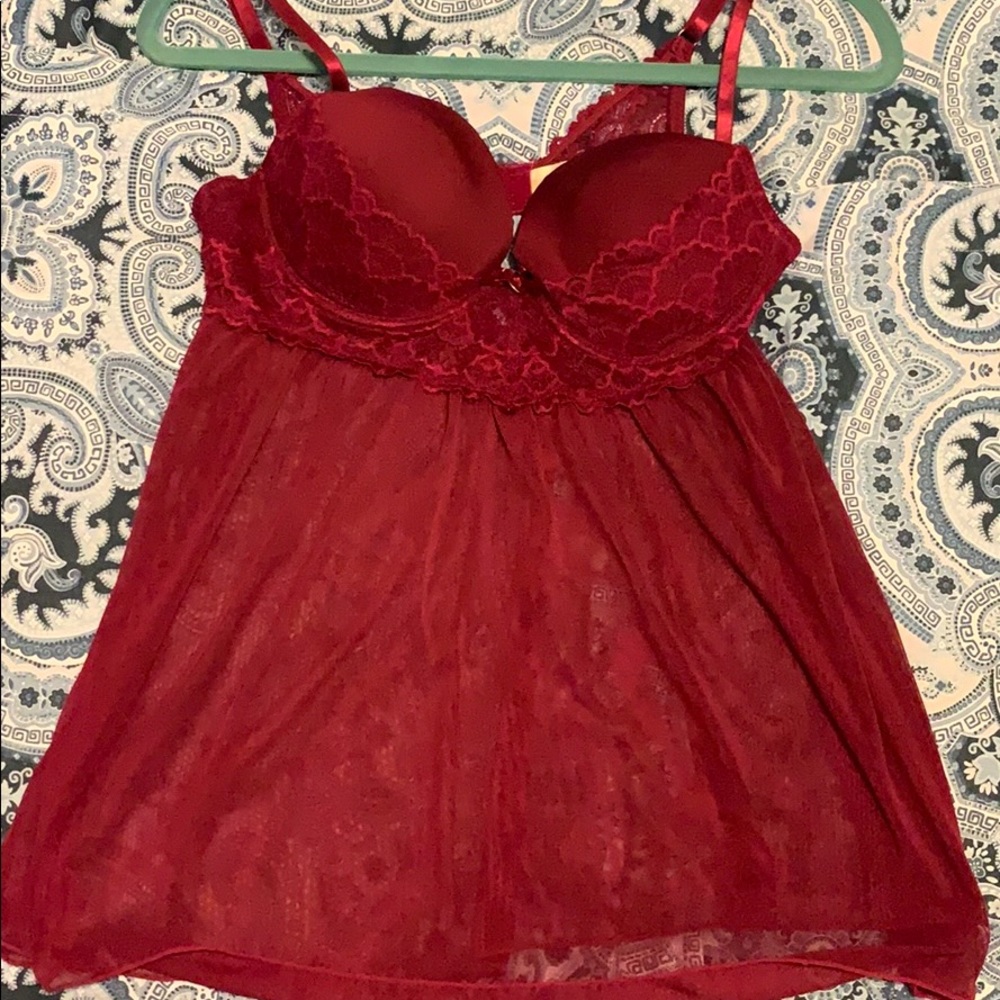 Jessica Simpson Maroon Lace lingerie